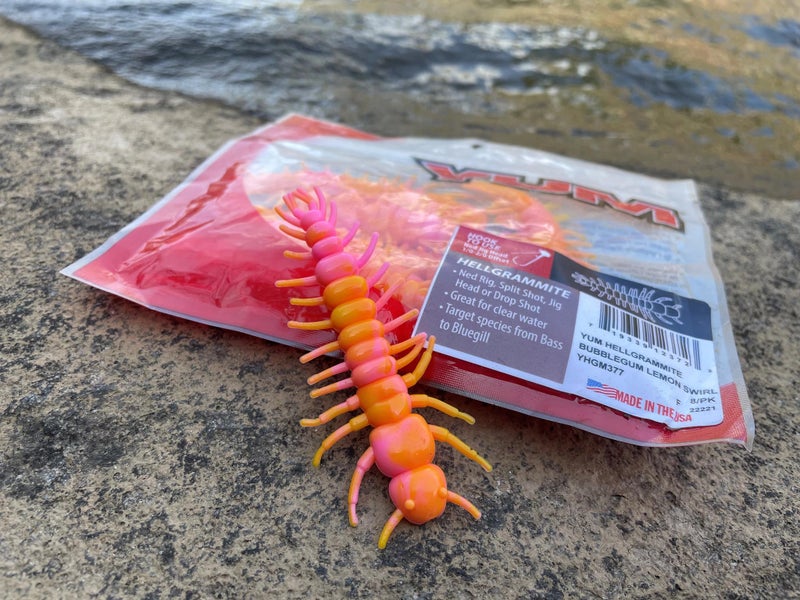 Yum Lures طعم صيد السمك من Yum Lures مقاس 3 بوصات Hellgrammite-BUBBLGMLMNSWR، 8 لكل حقيبة - Image 2